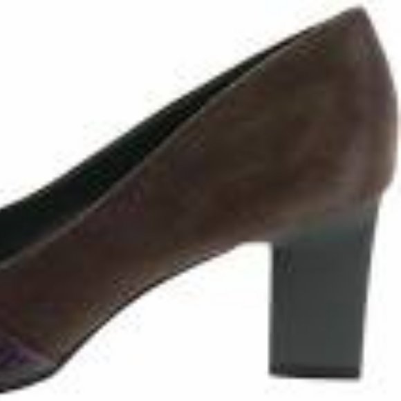 NWT LORI GOLDSTEIN KATE LEATHER COLOR BLOCK HEEL 8 - Picture 10 of 12